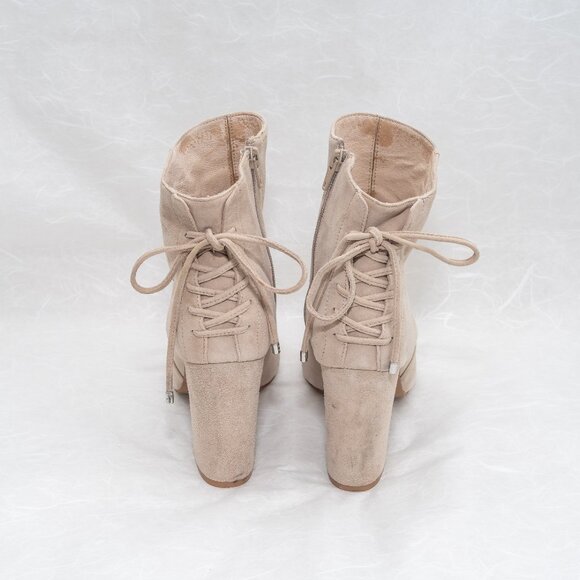 Chinese Laundry Tan Ankle Booties with Block Heel - Picture 2 of 9